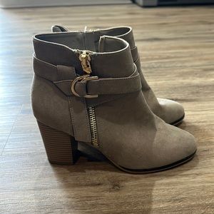 Taupe Heeled Booties- Apt 9